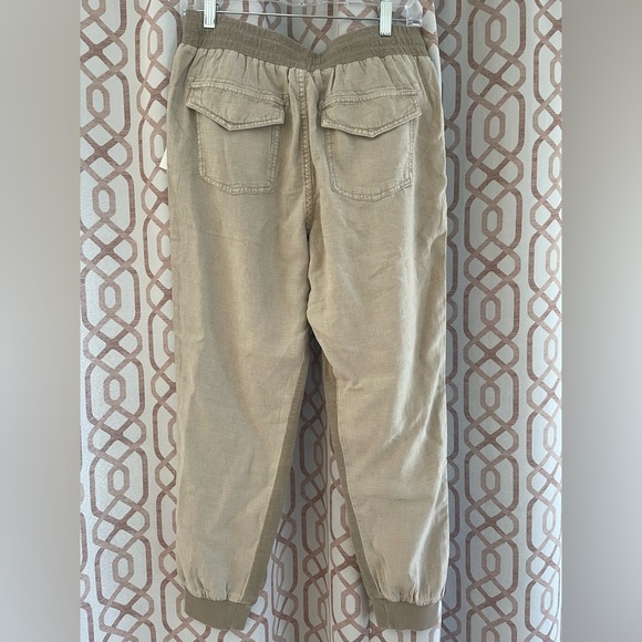 Splendid Tan Track Pants with Elastic Waistband and Tapered Fit - Picture 3 of 8